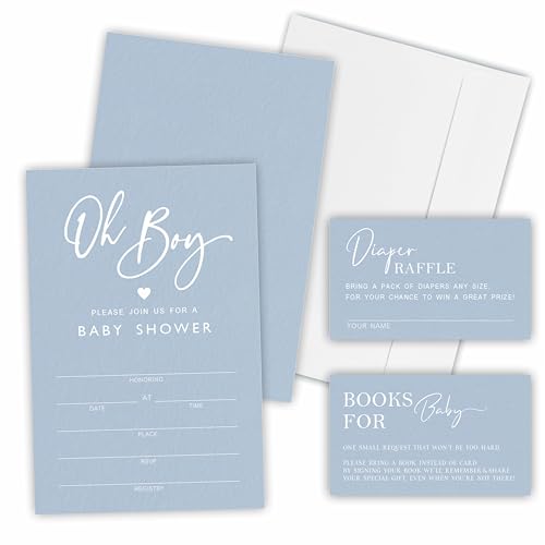 Oh Boy Baby Shower Invitations Kit