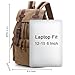VAZUOOL Canvas Laptop Backpack, Vintage Daypack for Men Women, Travel Rucksack Work College Computer Bag Bookbag Fits 15.6 Inch Laptop, Brown