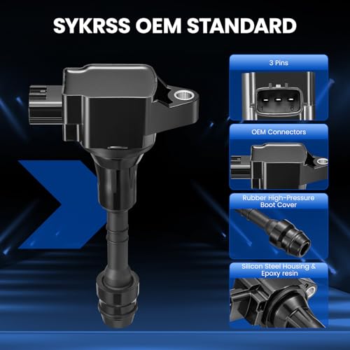 Image of Set of 8 Ignition Coil UF551 Compatible with Nissan 07-15 Armada 08-15 TITAN 08-12 Pathfinder 12-17 NV2500 NV3500 5.6L, Compatible with INFINITI QX56 V8 5.6L Replacement for C1672 22448-ZE00C