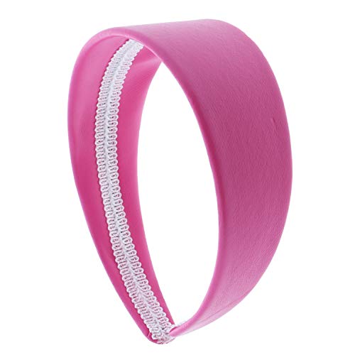 Motique Accessories 2 Inch Wide Leather Like Headband Solid Hair band for Women and Girls - Hot Pink