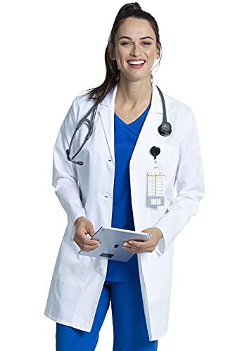 CHEROKEE Women Scrubs Lab Coat 35'' CK452T, XS Tall, White