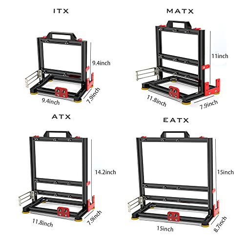 Haihuang Diy Computer Motherboard Case Rack, Test Bench Computer Case Pc Test Bench，Vertical Overclocking Open Aluminum Frame Chassis Rack, Creative Personality Atx/M-Atx/Itx Open Chassis (Eatx) #TOP2