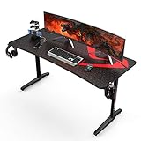 DESIGNA 60 inch Gaming Desk, Computer Desk with Mouse Pad, T-Shaped Writing Table Workstation with...