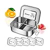 OXYEFEI Edelstahl Brotdose mit Fächern, Personalisierte Lunchbox Auslaufsicheres mit Namen Gravur Bento Box für Kinder, Erwachsene, Camping (3 Zellen, 1200ml)