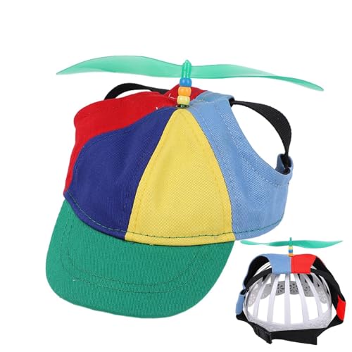 Propeller Mütze Hundepropellermütze Hunde Baseballmütze Bunte Propellermütze Lustige Propellerkappe Hundemütze Mit Elastischen Ohrlöchern Regenbogen Helikopter Zylinder Für Sport