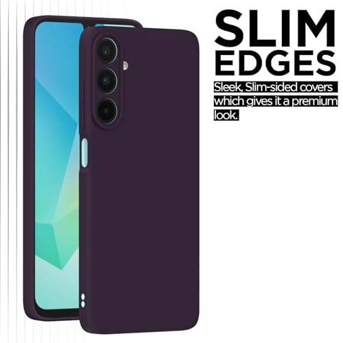 Image of Amazon Basics Back Cover for Samsung Galaxy M17 5G / A17 5G / F17 5G | Camera Protection Shockproof Soft Matte Silicone Bumper Case (Purple)