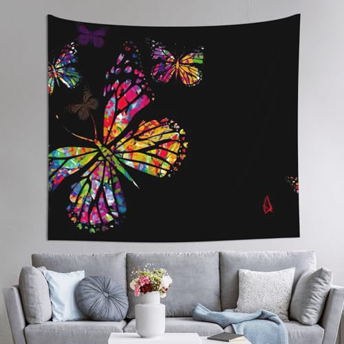 Tapisserie murale suspendre grand format 152x130 cm avec imprimé papillon haute définition