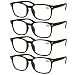 B&Q Pairs Mens Womens Unisex Big Frame Reading Glasses Blue Light Blocking Readers (8082S BK x 4, 3.5, multiplier_x) 4.0 ounces