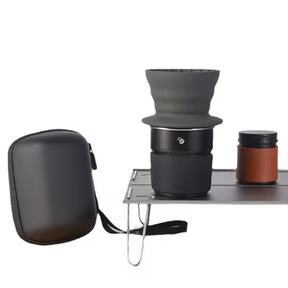 CTRLZS Travelling Hand Brewed Coffee Set Cake Shape Silicone Filter Cups Stainless Steel Cup