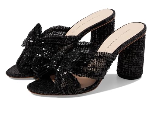 Image of Loeffler Randall Penny Pleated Knot Mules for Women - Textile Lining - Leather Footbed - Leather Outsole Black 11 B - Medium