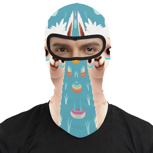 Pasamontaña térmico para hombre y mujer con estampado de alpaca, máscara facial para esquí, motocicleta y clima frío miniatura 2