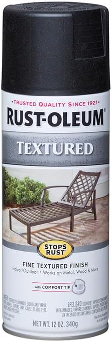 Rust-Oleum 7220830-6PK Stops Rust Textured Spray Paint, 12 oz, Black, (Pack of 6)