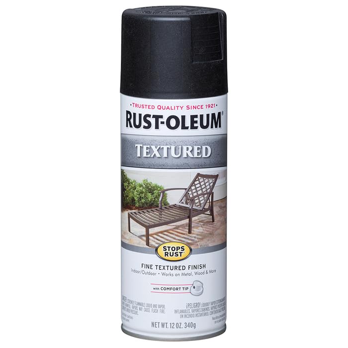 Image of Rust-Oleum Stops Rust Textured Spray Paint, Black | Rust Resistant | Indoor and Outdoor | Beautiful Finish on Metal, Wood & More | Comfort Tip | Any Angle Spray | 6 Pack