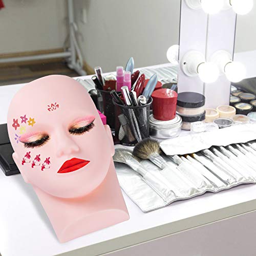Yephets Pro Training Mannequin Flat Head Practice Make Up Eye Lashes Eyelash Extensions,Practice Training Head Manikin Cosmetology Mannequin Doll Face Head - Thumbnail 6