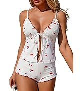 ZAFUL Modest Tankini Swimsuits for Women Self Tie Front Floral Gingham Ruffle Trim Two Piece Bath...
