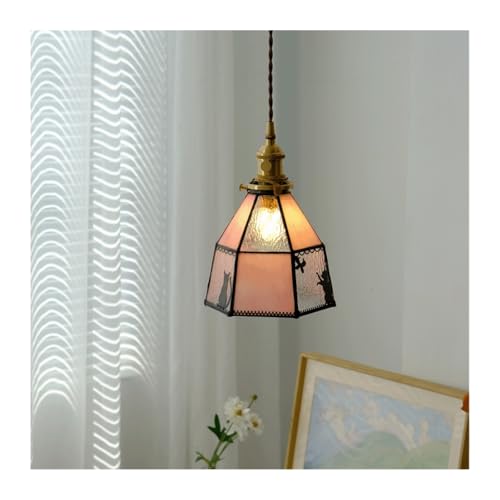Suspension luminaire vintage rose pour éclairage de restaurant
