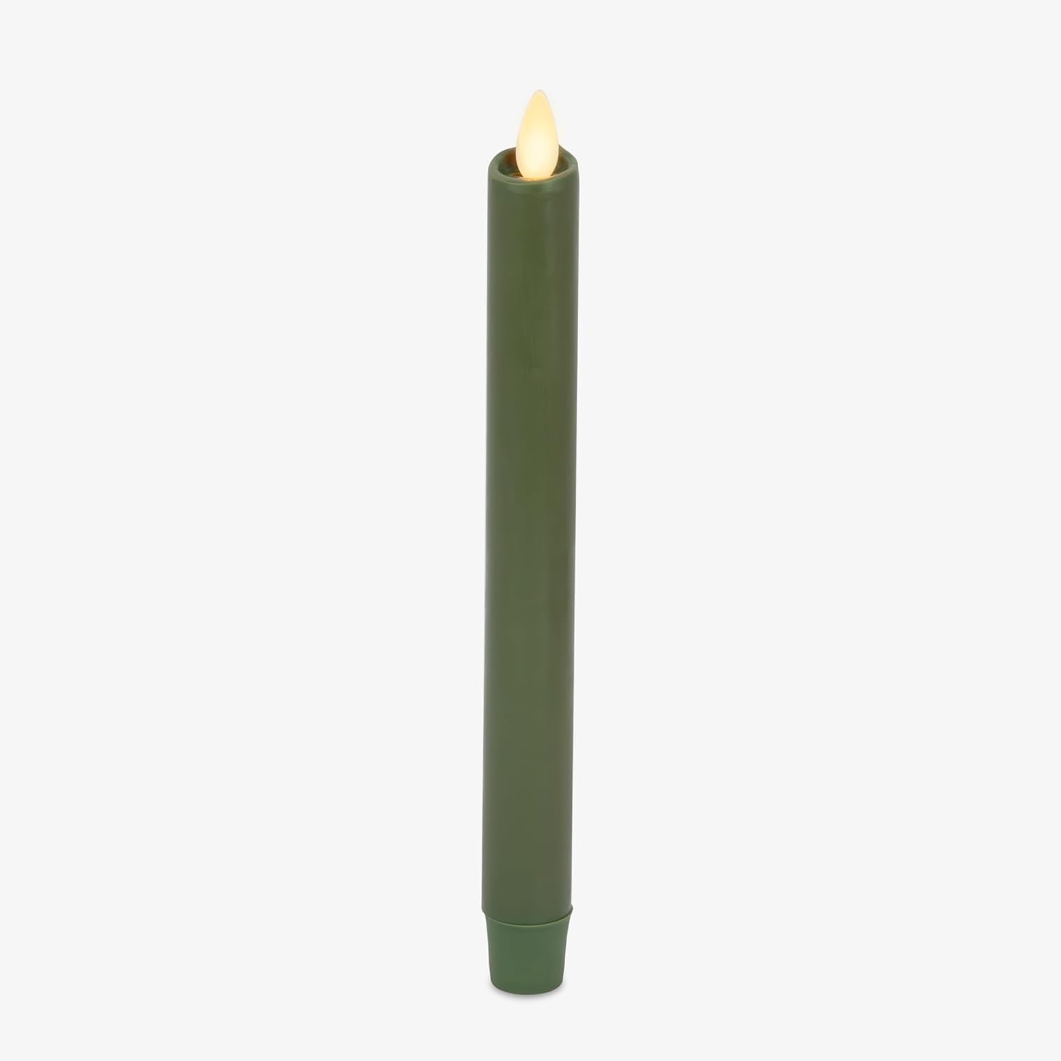 Luminara - Flameless Battery Operated Taper Candle - Loden Green - Pack of 1-1x9.5 - LED Flickering Flame - Realistic Safe for Home Kids and Pets