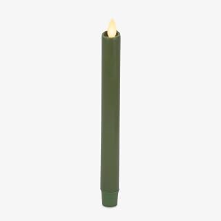 Flameless Battery Operated Taper Candle - Loden Green - Pack of 1-1x9.5 - LED Flickering Flame - Realistic Safe for Home Kids and Pets