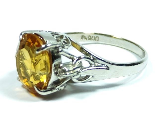 Amazon.co.jp: 56-1プラチナ 天然石 シトリン トパーズ ダイヤモンド  