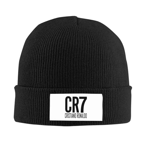 RYMHSKYBC Cristiano Ronaldo Mützen Männer Frauen Trendy Outdoor-Skullies Beanies Herbst-Winter-Muster Warme Kopfdeckel Mützen