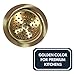 Nantucket Sinks Kitchen Sink Drain Kit – 3-1/2 Brass Sink Drain Assembly, Gold Color, Unlacquered for Patina, Solid, with Basket Strainer