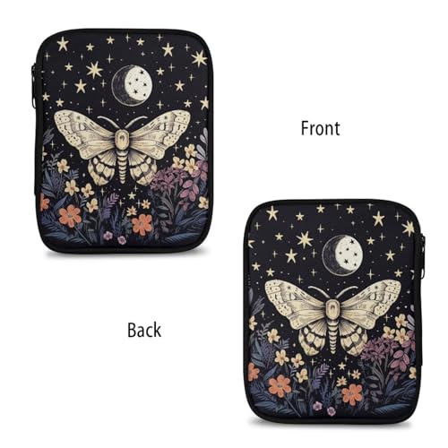 Image of Butterfly Crochet Hook Case Portable Floral Knitting Needle Case with Web Pockets Crochet Storage Organizer for Travel Women Gifts