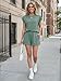 AUTOMET Womens Lounge Two 2 piece Sets Summer Spring Cruise Outfits 2026 Matching Beach Vacation Clothes Travel Sweatsuits Sweat Casual Romper Shorts Fashion Trendy Clothing Loungewear Sage Green S