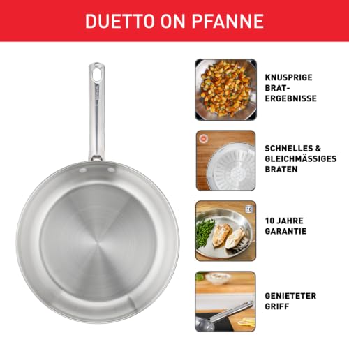 Tefal Duetto On Bratpfanne 20 cm, unversiegelt, dicker Wärmediffusionsboden, Komfort-Griff, langlebig, für alle Herdarten geeignet… – Ansicht 3