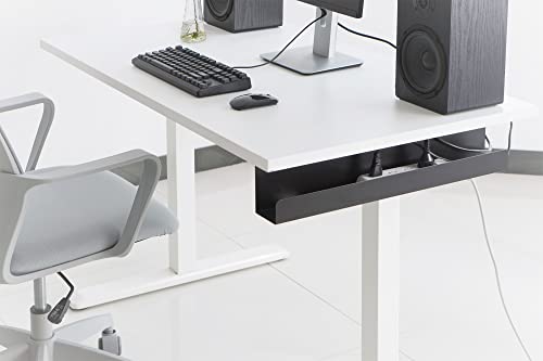 DIGITUS Carril de gestión de Cables - Montaje Debajo de la Mesa - para Cables, regletas de enchufes - gestión de Cables, Soporte de Cables, Bandeja de Cables - 60 x 7,6 x 11,4 cm - Negro - imagen 5