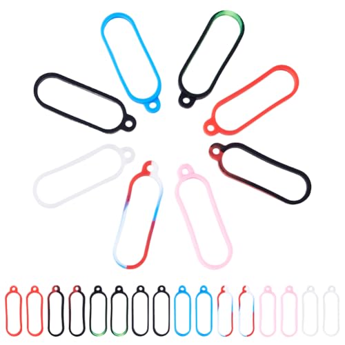 DICOSMETIC 24Pcs 8 Colors Anti-Lost Silicone Ring Holder Multipurpose Adjustable Cases Necklace Lanyard Replacement Pendant Carrying Kit Pen Anti-Lost Rubber Rings for Device Office or Daily Sport