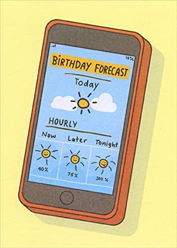 Designer Greetings Birthday Forecast on Cell Phone Funny/Humorous Birthday Card