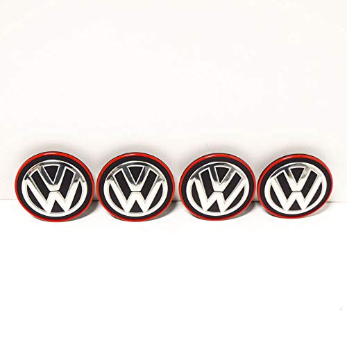 Set Coprimozzi Cromato/Rosso VW Golf 7 VII GTI R32...