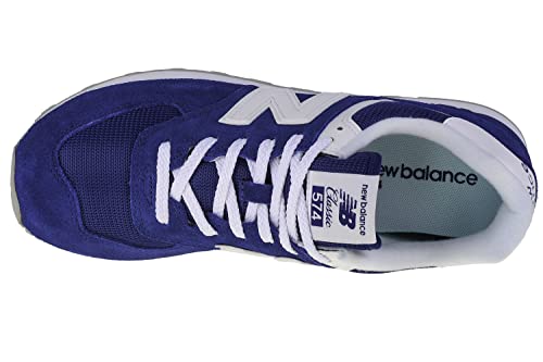 New Balance Tênis masculino 574 V2, Azul/branco, 8