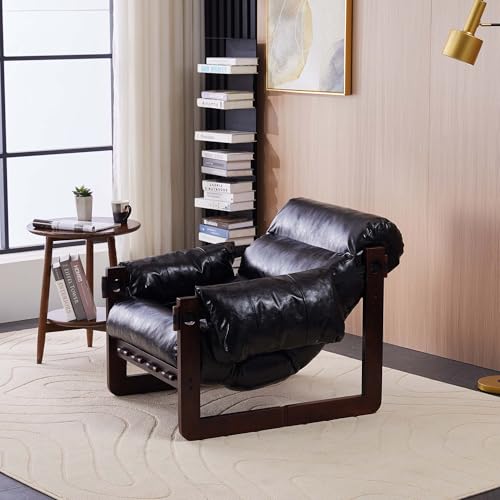 Sillón Chaise Cuero Negro Plegable