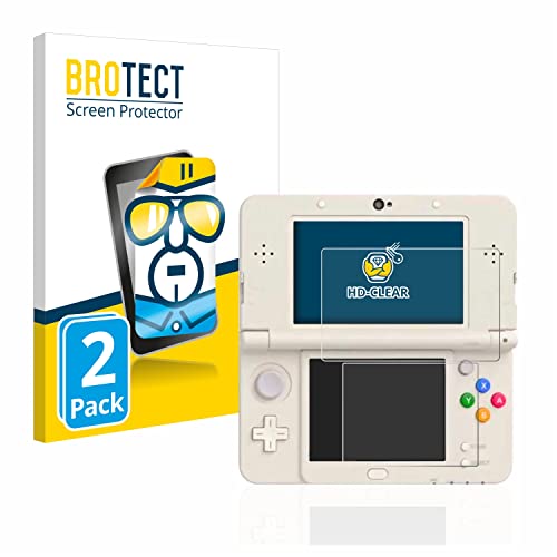 BROTECT (2 Stück Schutzfolie für Nintendo New 3DS Displayschutz Folie Made in Germany, Ultra-Klar