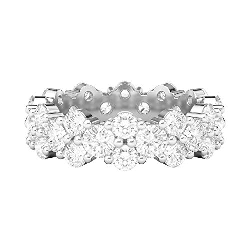 Sterling Silver Full Eternity Garland Ring Cluster With Genuine Moissanite Wedding Ring For Women (7) #TOP1