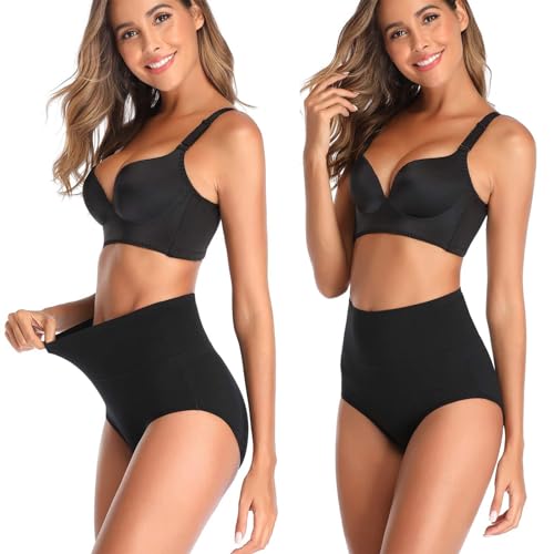 Women's High Waist Cotton Underwear Stretch Briefs Soft Comfy Ladies Panties MultiPack4