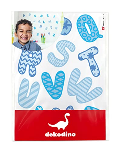 dekodino® Wandtattoo Alphabet Blau mit Mustern 26 Buchstaben Kinderzimmer Deko Cover