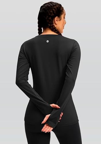 G Gradual Women'S Thermal Fleece Tops Long Sleeve Workout Shirts Running Athletic Base Layer With Thumb Holes Zipper Pocket thumb #2
