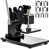 Hand Die Cutting Machine, 4.9”x3.5” Leather Press Stamping Embossing Machine, with 7X Round Leather Cutting Dies, Heavy Duty for DIY Fabric Rubber Plastic Cardboard