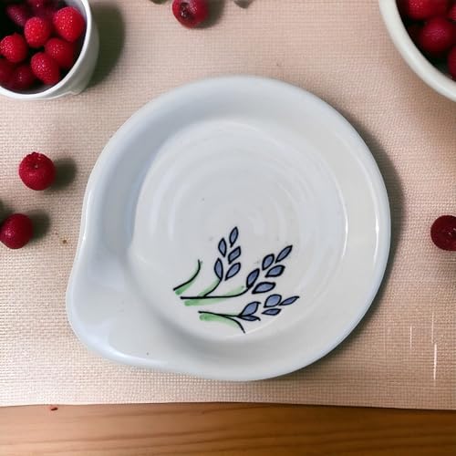 Image of Malaikah Ceramic Spoon Rest Leaf Pack of 1 for Home, Kitchen, Dining, Kitchen Decor & Gifting