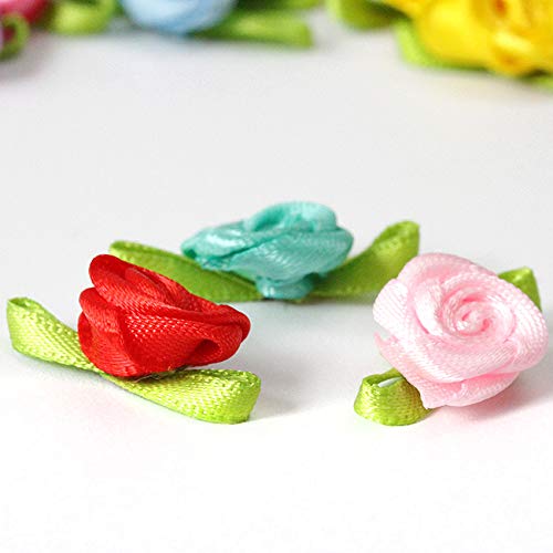 Amazon | 100個 【生地 リボン】巻バラ モチーフ カラーミックス