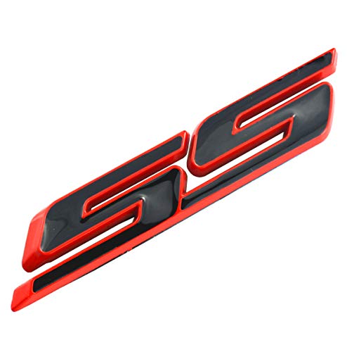 Image of Aimoll 2pcs SS Emblems ABS Sticker 3D Logo Replacement for Impala Cobalt Camaro 2010 2011 2012 2013 2014 2015 2016 2017. (Red /Black)