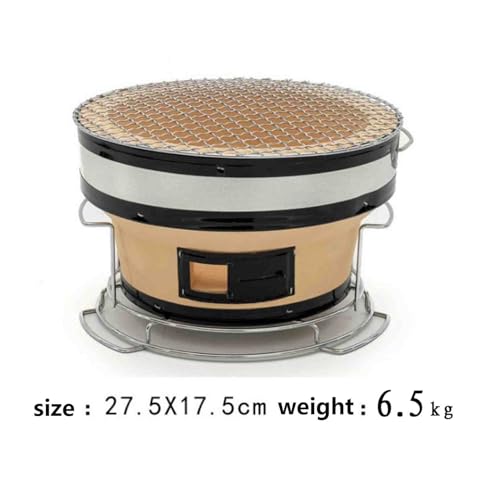 Autentyczny japoński styl Clay Charcoal Grill, przenośny piec teppanyaki BBQ do wewnętrznego zewnętrznego pikniku kempingowego, ekologiczny piec diatomitowy z uchwytem ze stali nierdzewnej, łatwa konf