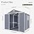 Aoxun 8 X 6.2 FT Resin Storage Shed Outdoor Plastic Large Garden Shed with Lockable Door, Floor for Backyard, Garden, Patio, Lawn, Grey (Grey, 8' x 6.2')