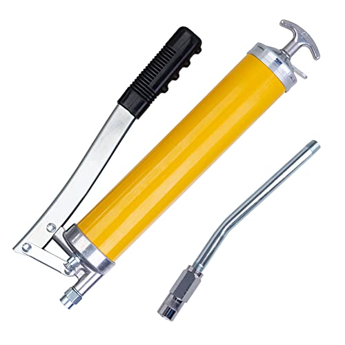 Lubricant Applier Kit with Rigid Hose Pipe Extension and Locking Tip | Easy Prime Cold-Rolled Steel Lubricant Applier with 400cc Cartridge Can | Max Pressure 10,000psi