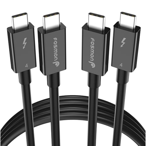 Fosmon 100W Thunderbolt 4 Cable 40Gbps 8K USB C to C Cable - 3.3FT (2 Pack)