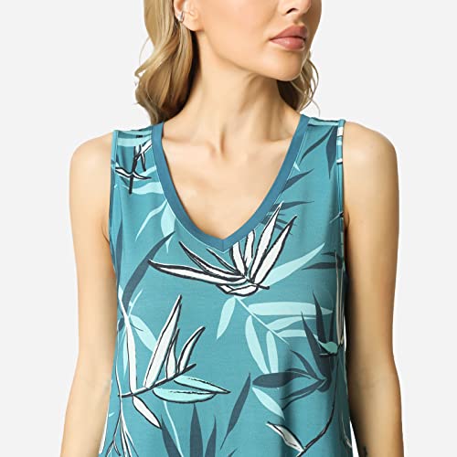 Image of GYS Cooling Bamboo Viscose Nightgowns for Women, Lightweight Sleeveless V Neck Sleep Shirt for Hot Sleepers, Soft Night dress