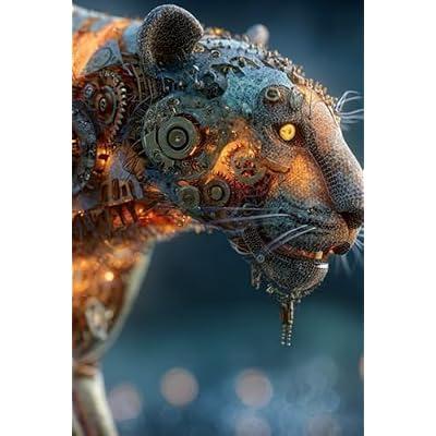 Luminous Steampunk Creature Journal &ndash; Glowing Mechanical Animal Notebook | Dreamy Zen Surreal Art Writing Notebook