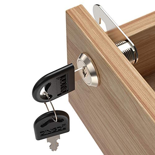 Cabinet Cam Lock Set, 5 Pack Keyed Alike Cylinder Cam Locks Secure Mailbox File Drawer Dresser Rv Compartment Lock Tool Box Replacement Hardware, Chrome-Finish Zinc Alloy (1-1/8 Inch) #TOP6